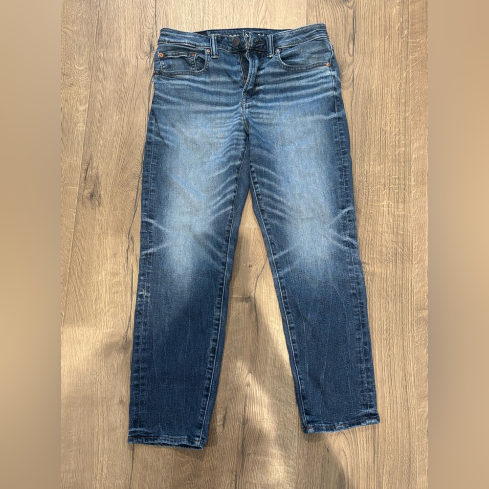 American Eagle Outfitters Airflex Jeans - Blue and Tan